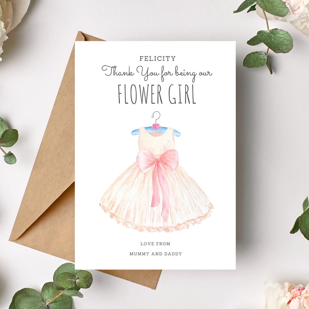 Flower Girl Thank You Card Thank You for Being My Flower Girl Card