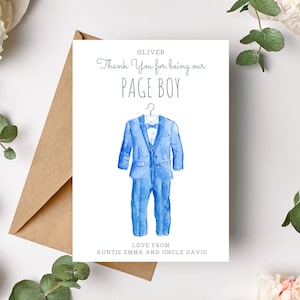 Page Boy Dankeschön-Karte - Danke, dass Sie meine Page Boy Karte - Page Boy Geschenk - Brautjungfer Illustration - Ring Bearer Proposal Card