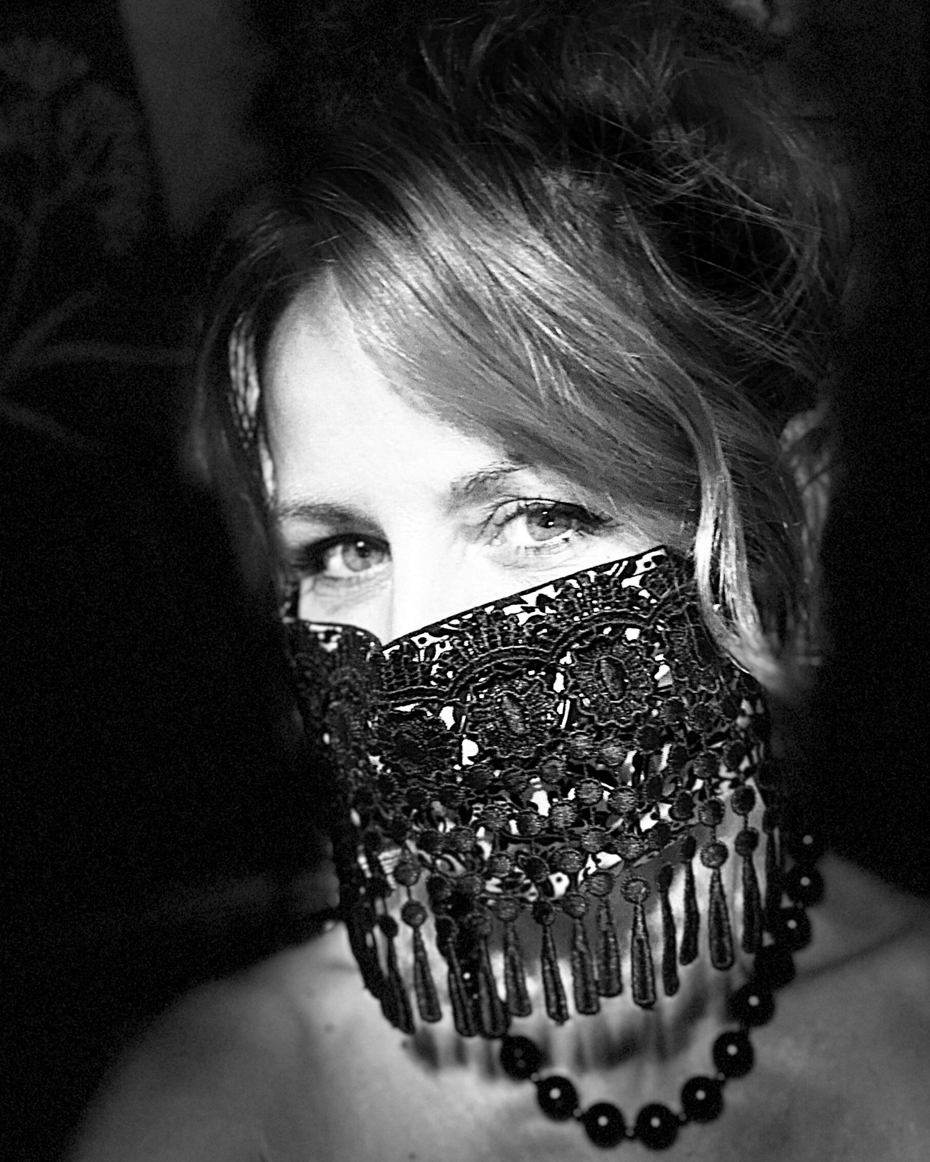 Black Chantilly Lace Face Mask Womens Sexy Fringe Face Etsy