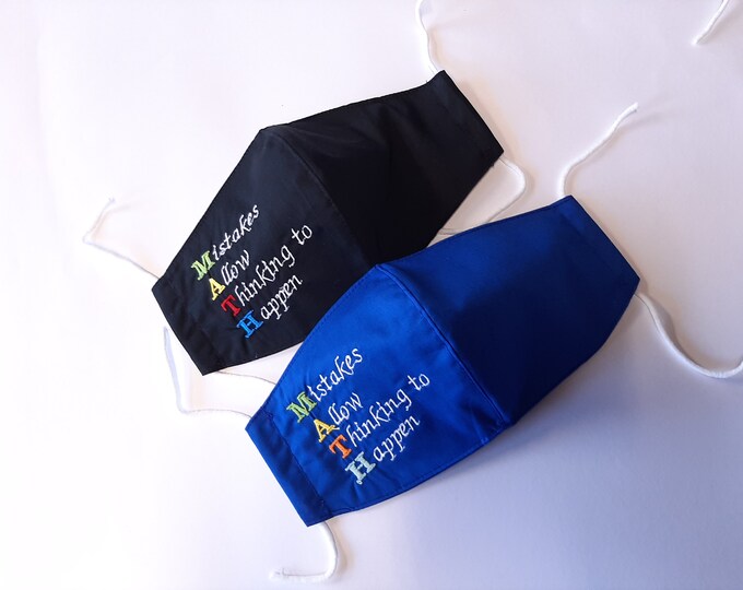 Schaufenster-Bild: Stickerei Mathe Lehrer ausgestattet Gesichtsmaske mit verstellbaren Ohrschlaufen