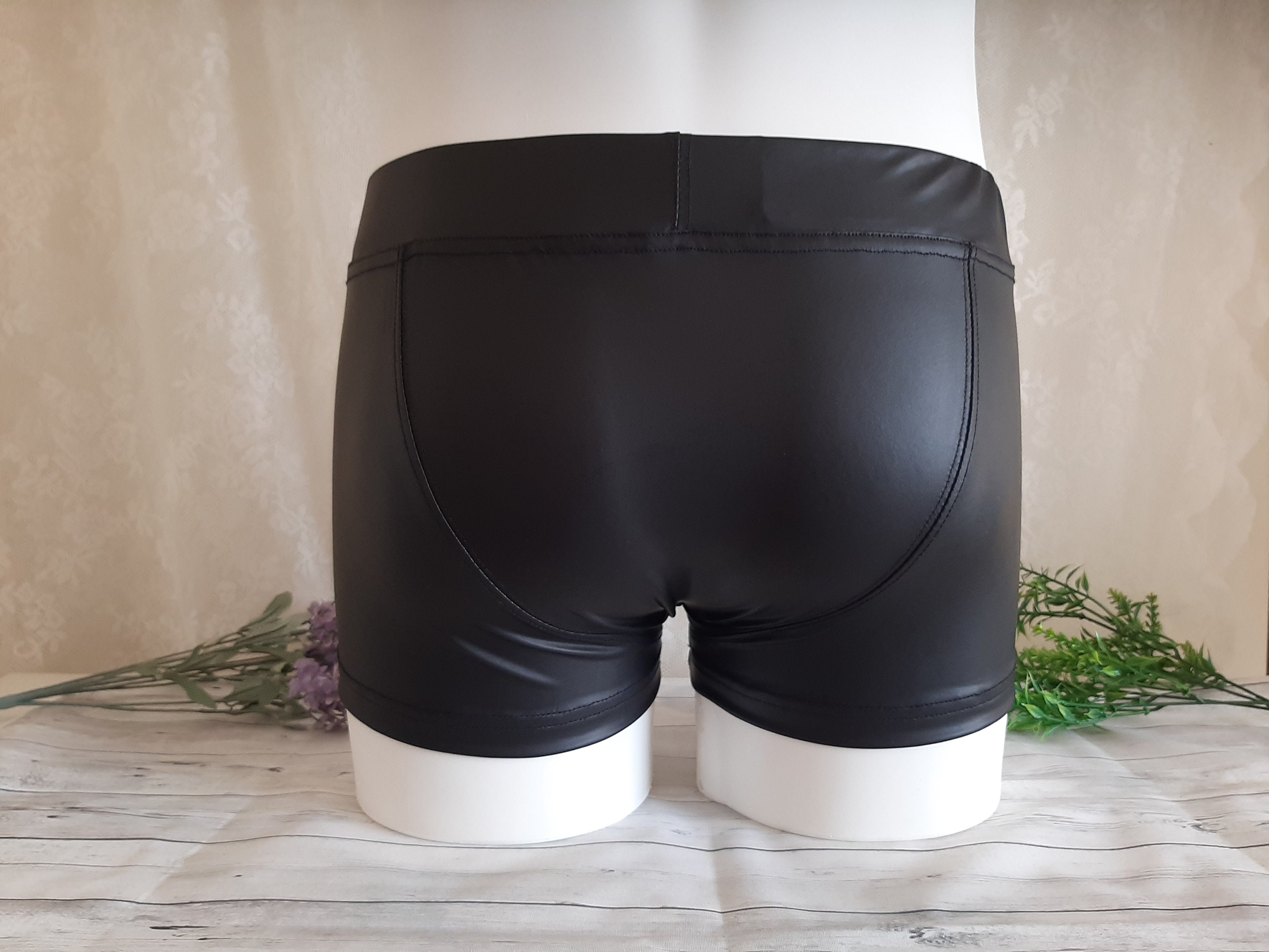 Mens Crotchlesspanties, Faux Leather Boxer Briefs Extreme Uncensored ...