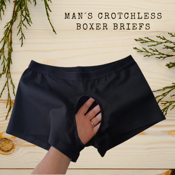 Mens crotchless uncensored extreme open crotch crotchlesspanties uncensored lingerie boxer briefs - various fabrics