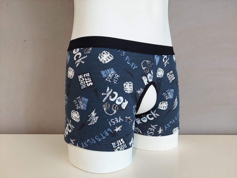 Size XXL Ready to Ship Skulls Front Opening Mens Crotchless Boxer