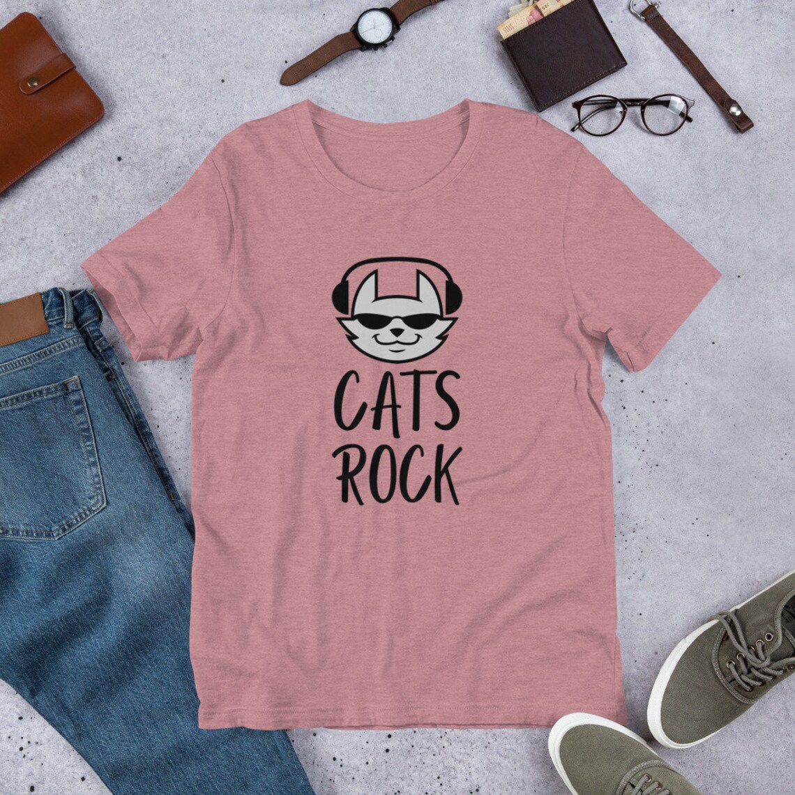 Cats Rock TShirt T Shirt Funny Cat T Shirt Gift For Cat Etsy