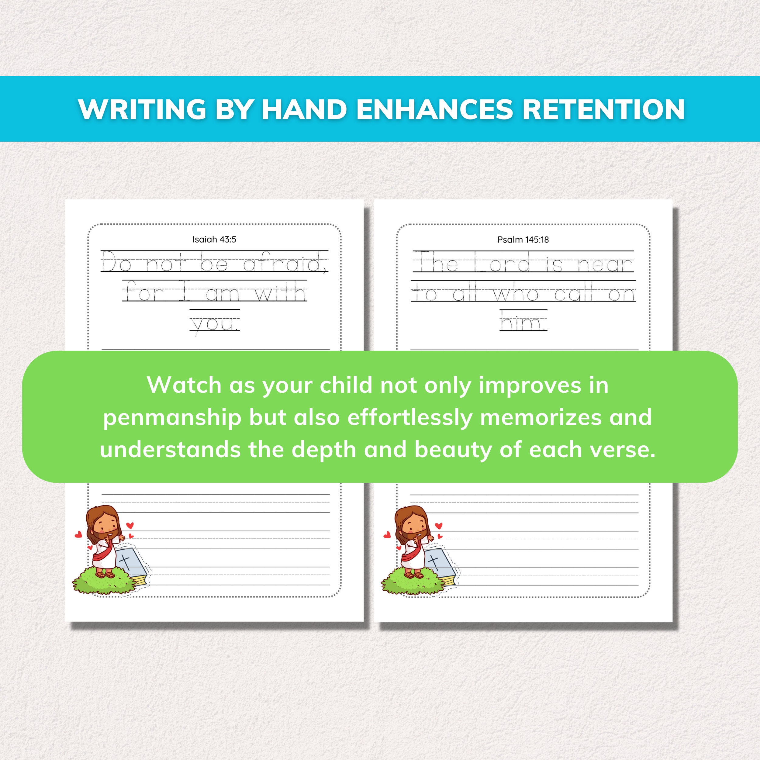 Bible Handwriting Practice Kids Bible Tracing Worksheets Etsy