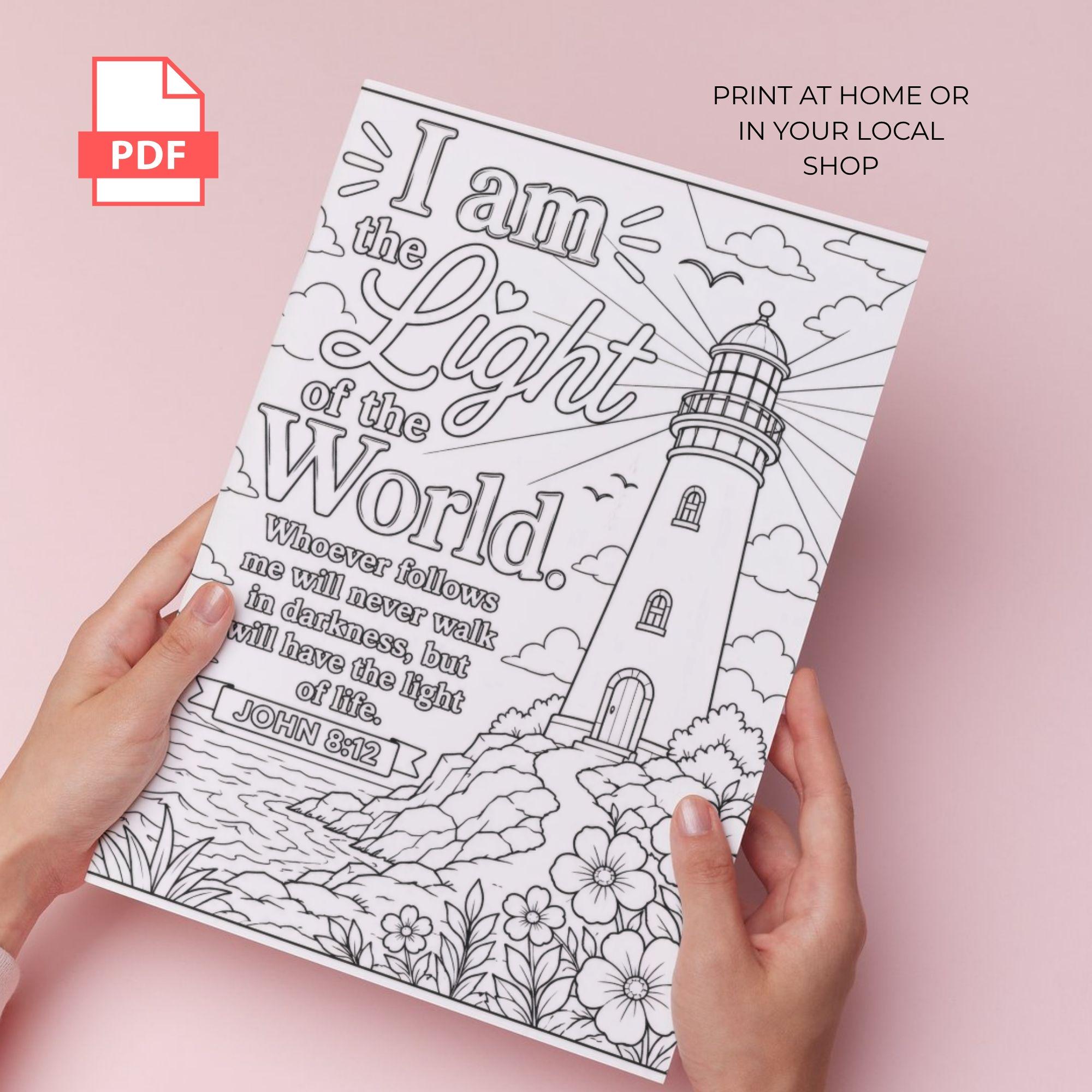 John 812 Coloring Pages Printable PDF I Am the Light of the World ...