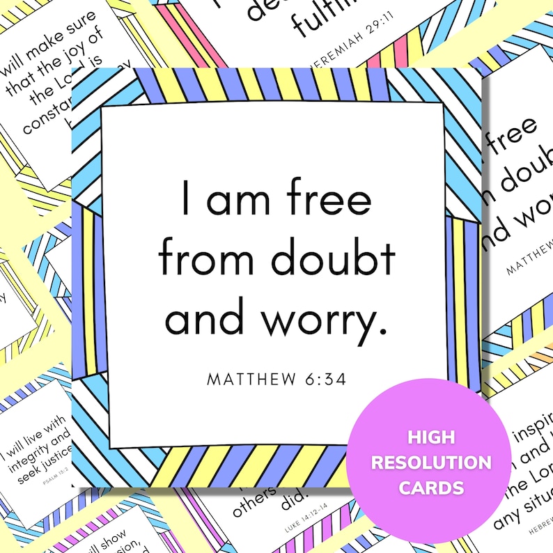 Bible Affirmation Cards Printable - Christian Affirmations - Printable ...