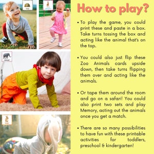 Move like an Animal Montessori Cards Dear Zoo Toddler Game | Etsy