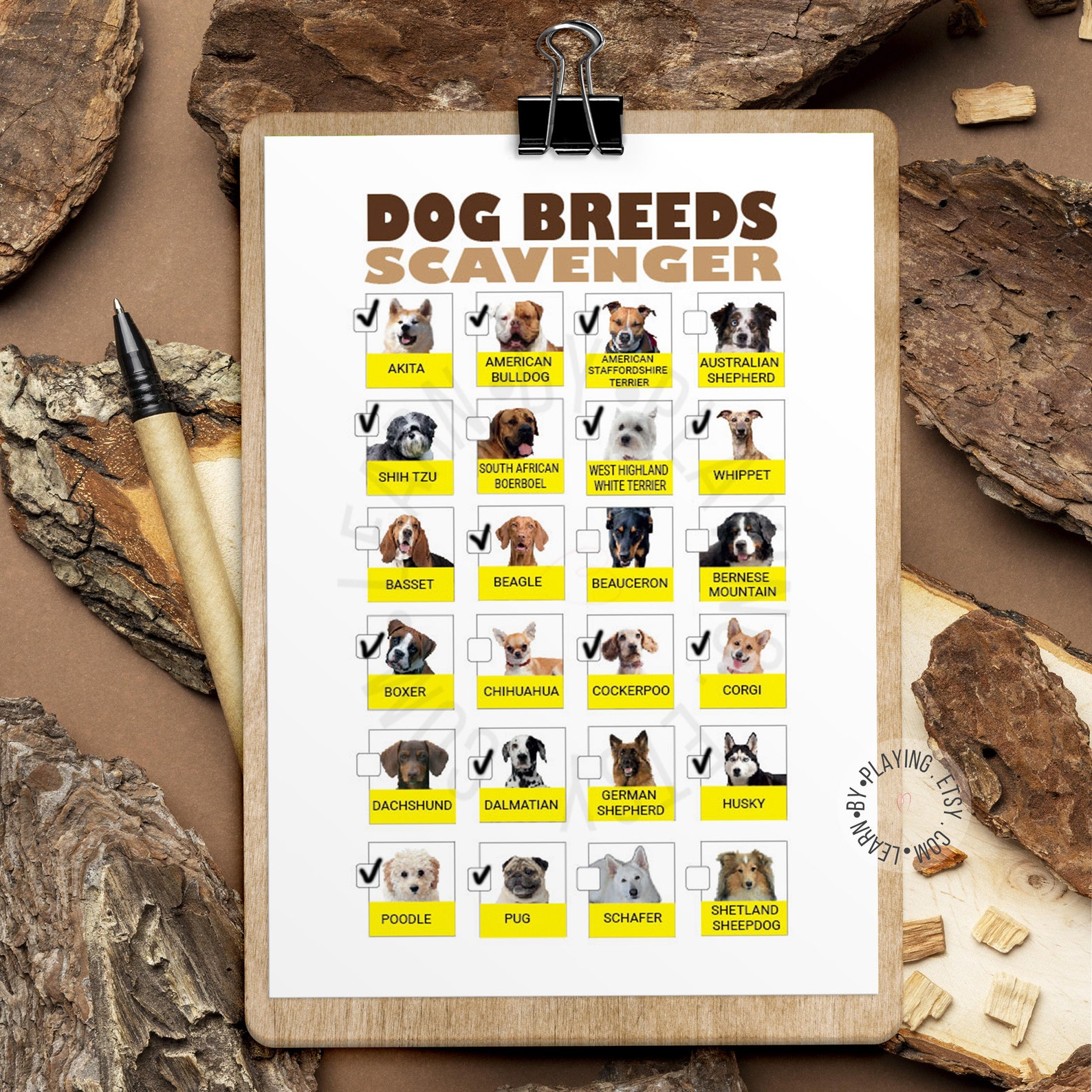 Dog Breed Treasure Hunt for Kids Outdoor Scavenger Hunt Game | Etsy