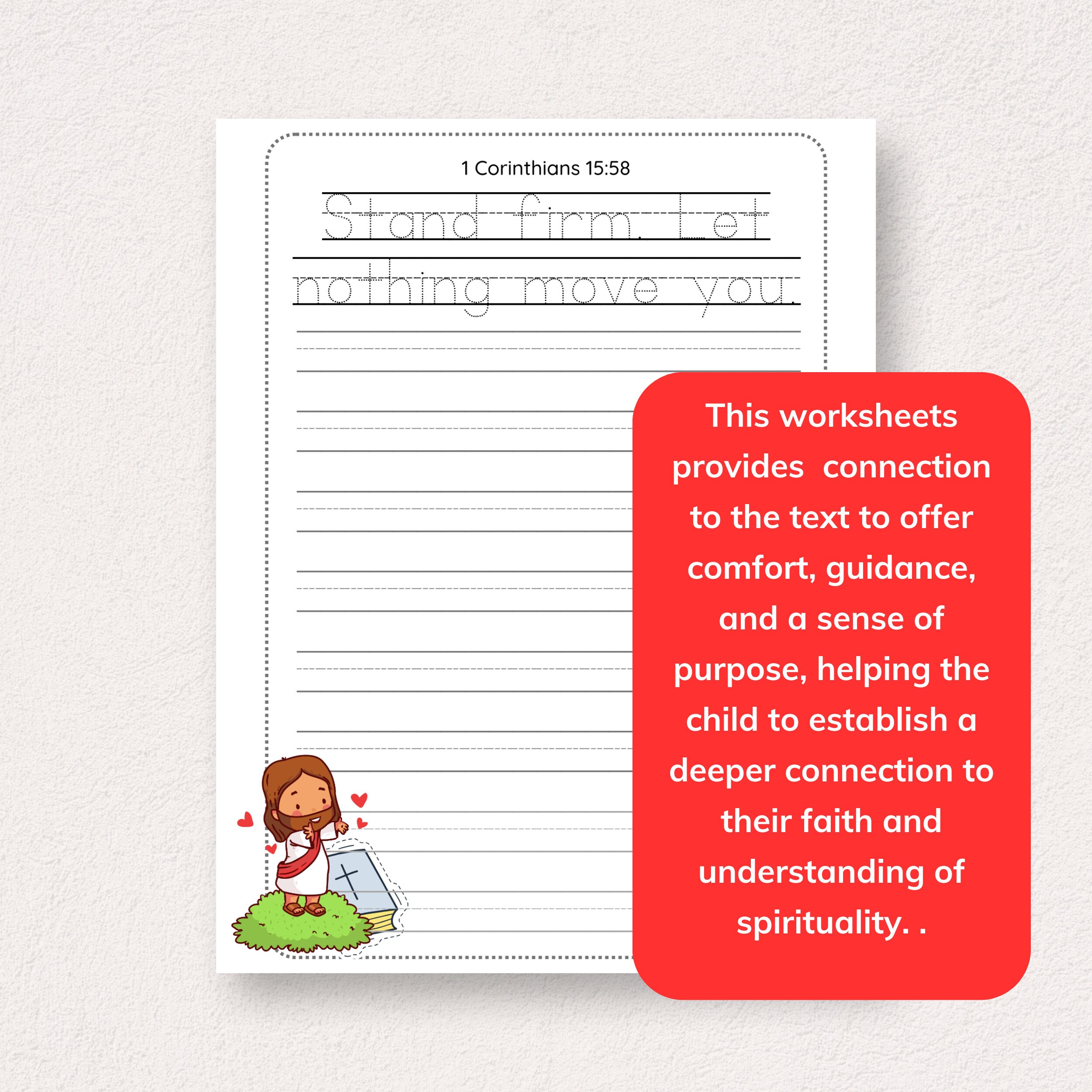 Bible Handwriting Practice Kids Bible Tracing Worksheets Etsy