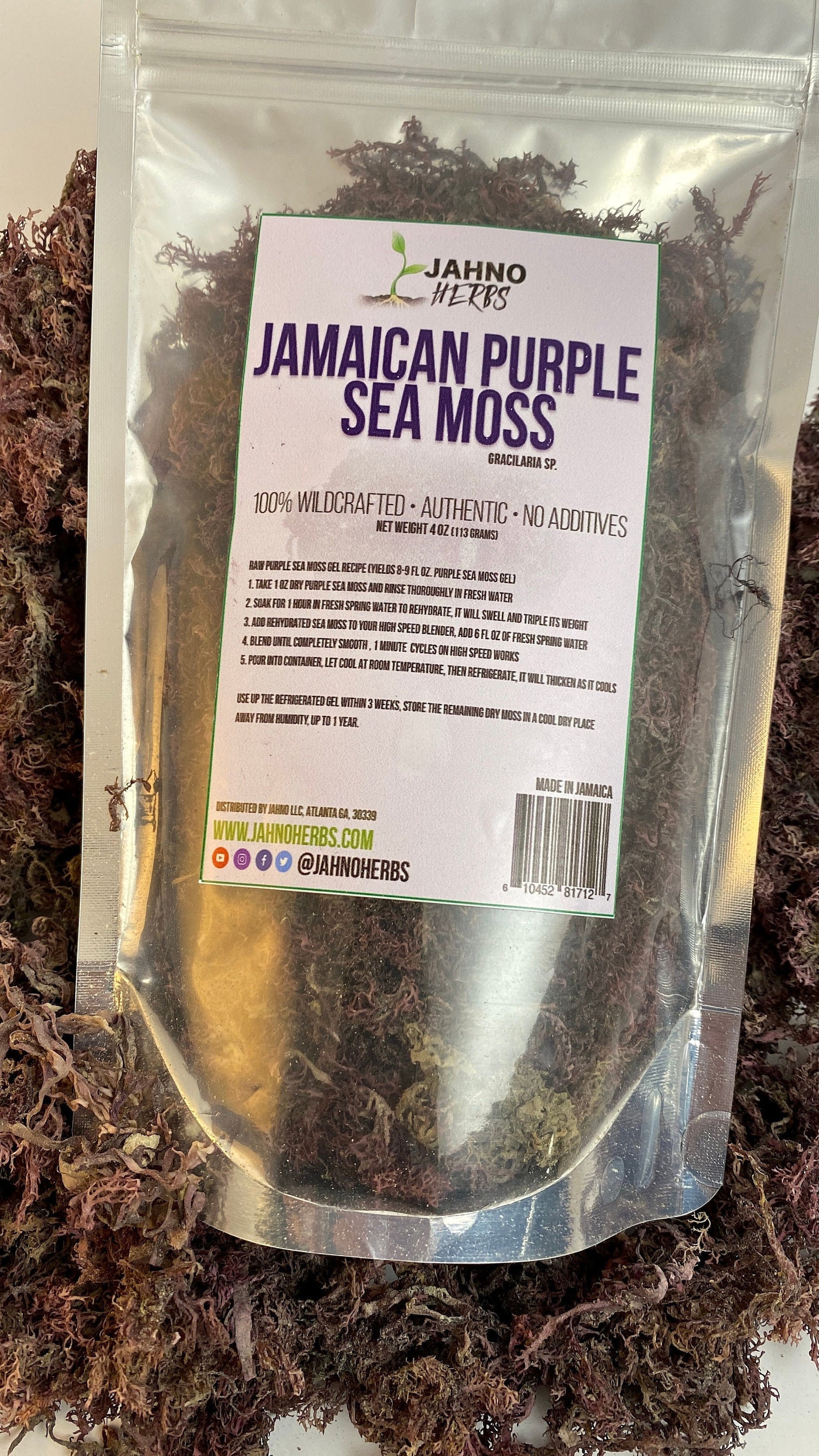 Jamaican Purple Sea Moss raw Wildcrafted 2OZ Gracilaria Sp. Etsy