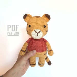 Tiger Crochet PATTERN, Amigurumi Tiger Pattern, Amigurumi Animal, Toy Knitting Pattern, Bruno the Tiger, English, Spanish, PDF
