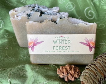 Winter Forest vegan bar soap, natural bar soap, moisturizing bar soap, palm free soap, artisan soap, juniper soap, sage soap,