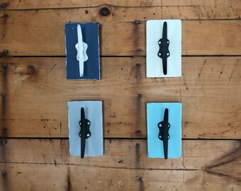 Coastal Cleat Key Holder, Weathered Beach Decor Rack