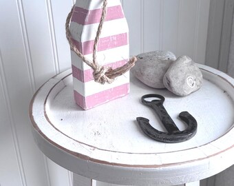 Pink Painted Wood Buoy, Beach Decor