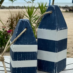Lobster Buoys, Painted Wood Buoys, Door Stop, Bookends, Coastal Decor, Beach Decor, Set of Buoys
