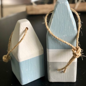 Lobster Buoys, Painted Wood Buoys, Door Stop, Bookends, Coastal Decor, Beach Decor, Set of Buoys