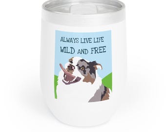 Australian Shepherd Edelstahl Weinbecher, Hundemama Geschenk
