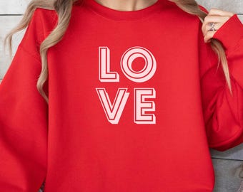 LOVE, Minimalist Valentine, Winter Apparel, Valentines Gift, Love & Kisses, LOVE Sweatshirt