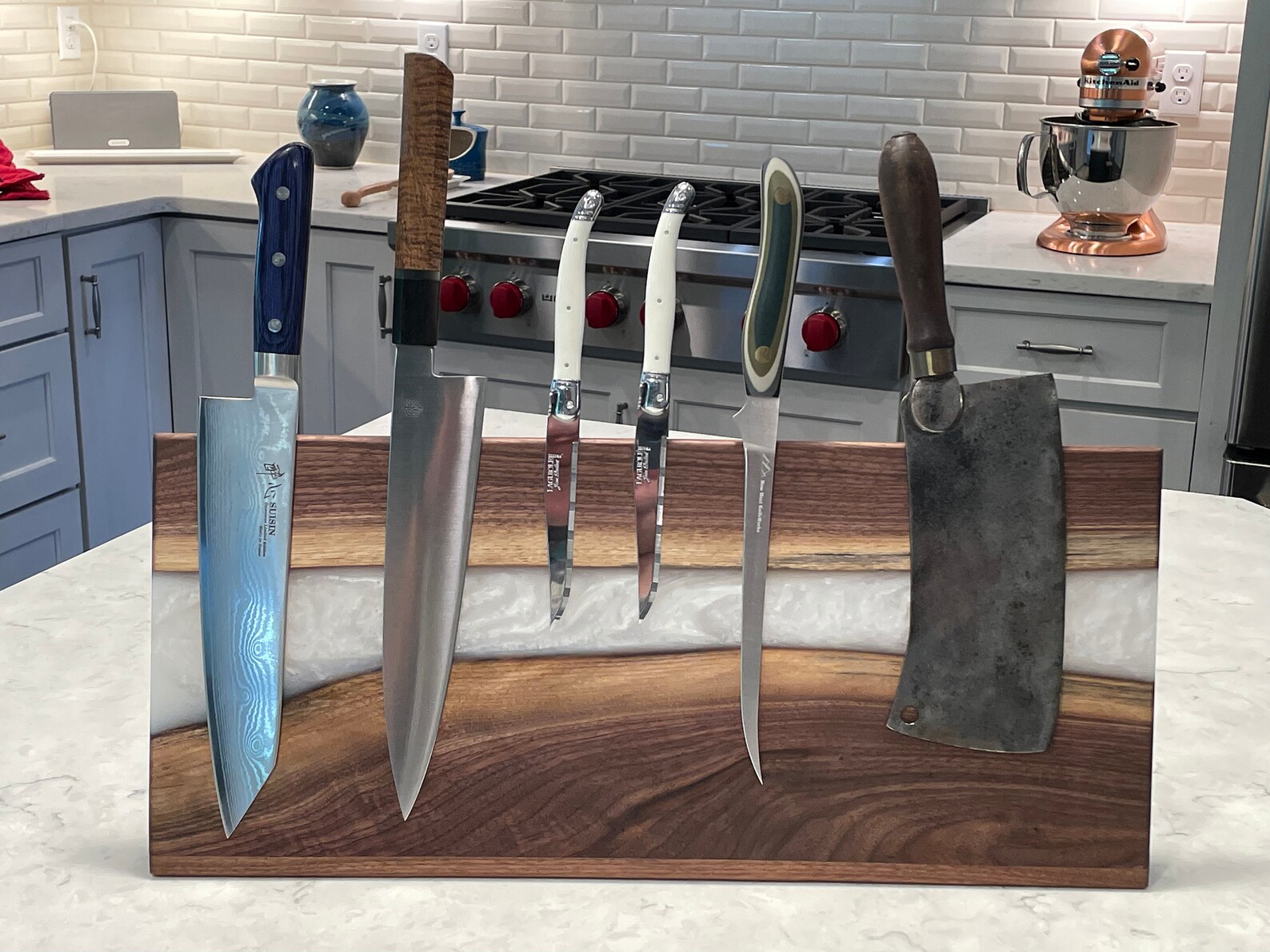 Walnut Knife Block Etsy