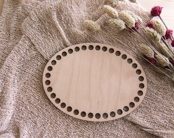 Crochet base oval - beech plywood