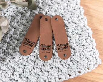 Label "HANDMADE with love“ mit Schraube