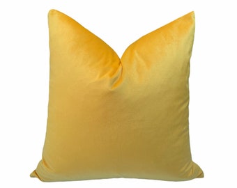 Cojín de terciopelo dorado • Fundas de almohada de 20 x 20 pulgadas • Terciopelo suave y lujoso