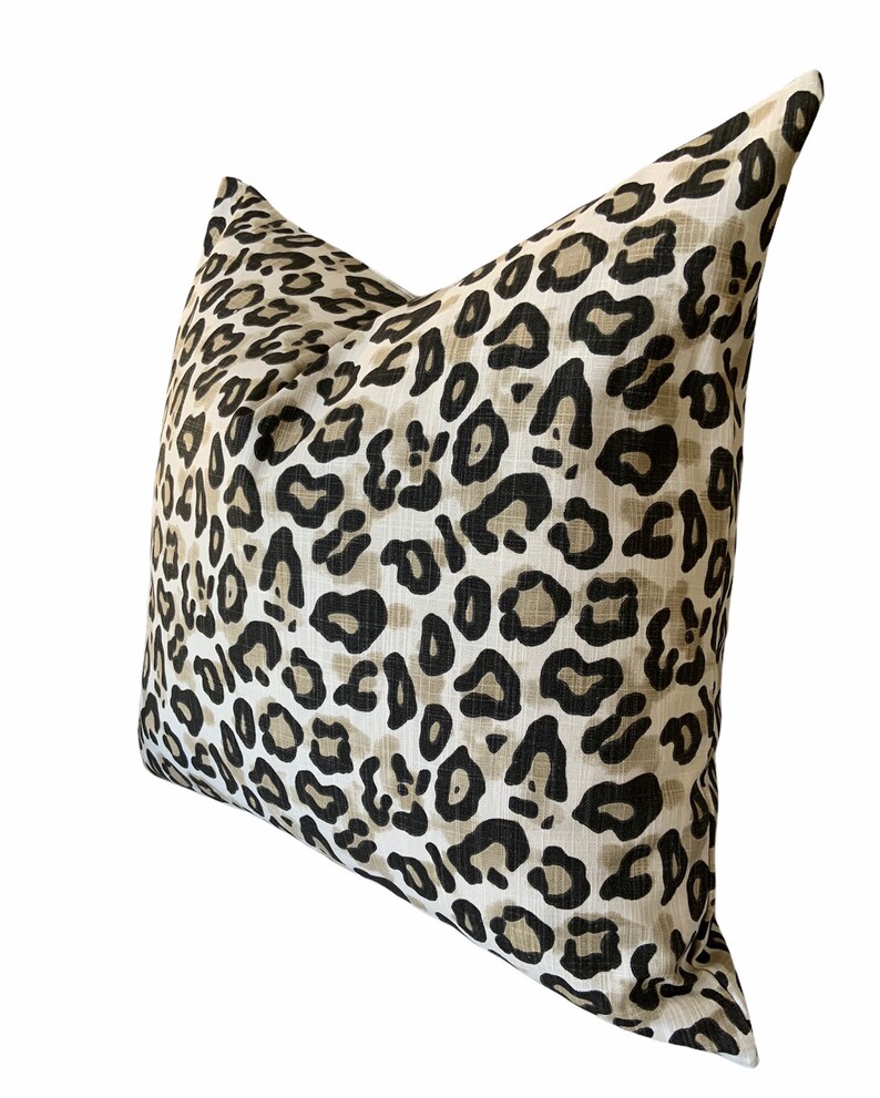 Leopard Pillow Cover Animal Print Custom Made From Large Etsy