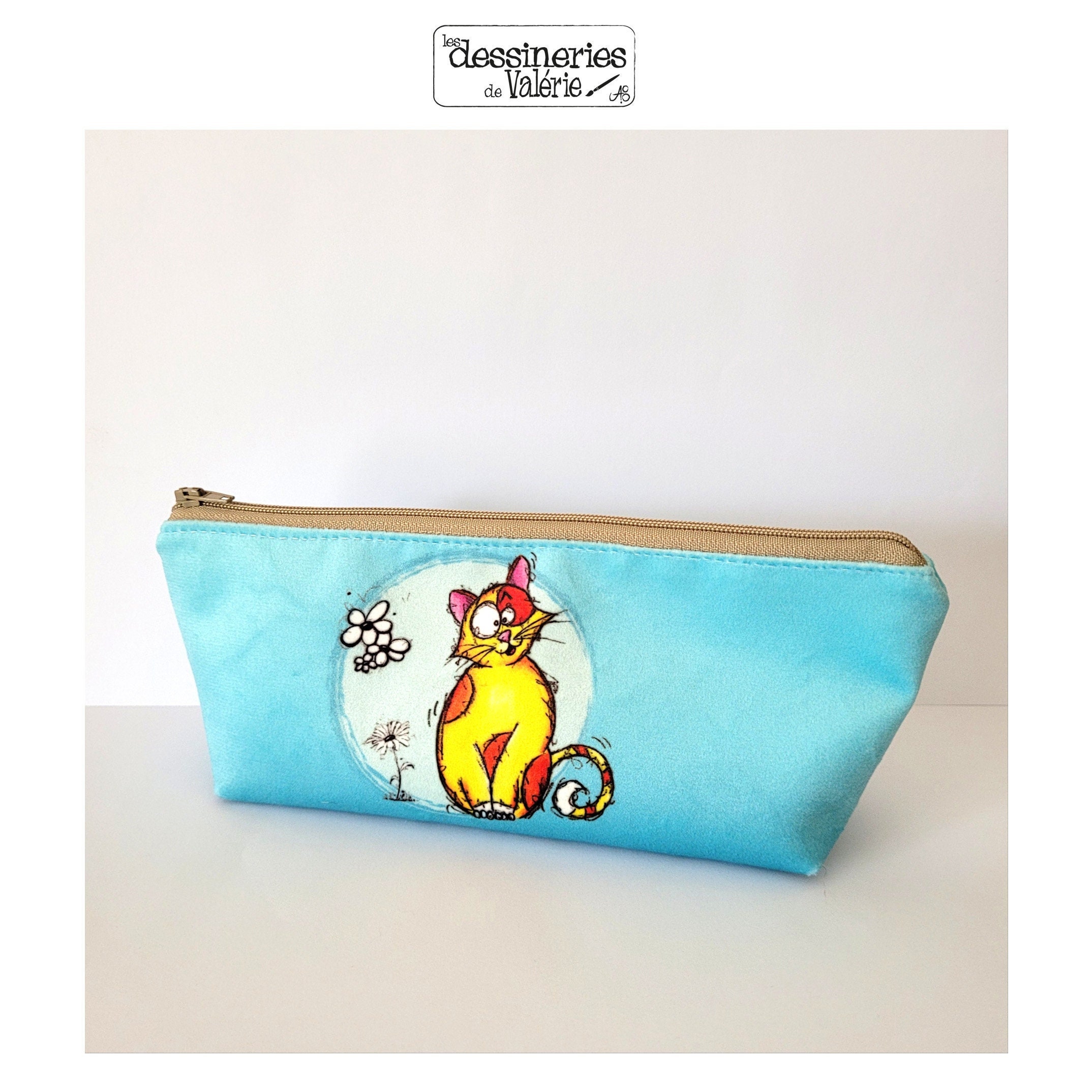 Trousse en Velours Chat