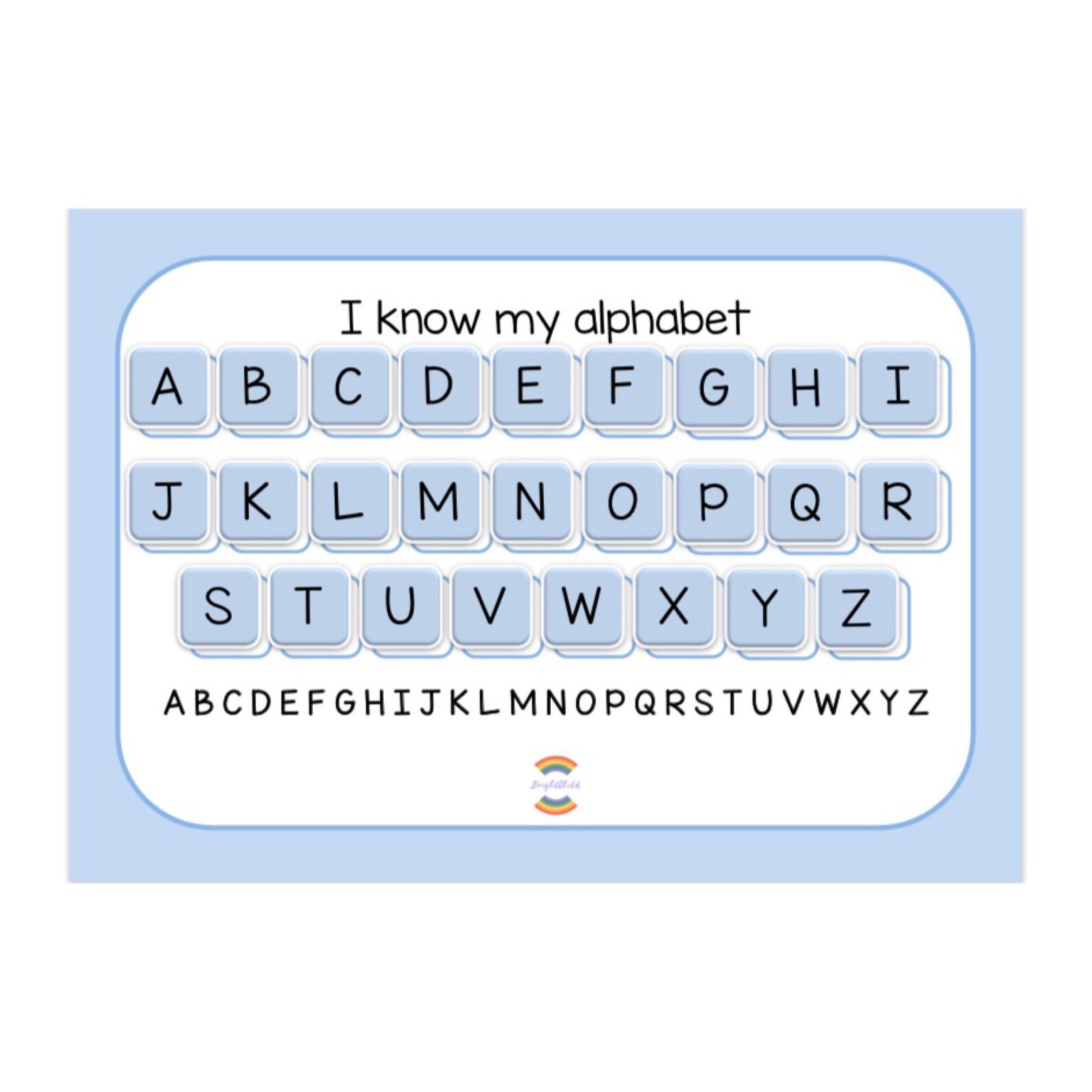 I Know My Alphabet | Uppercase |laminated Learning Mat | Velcro ...
