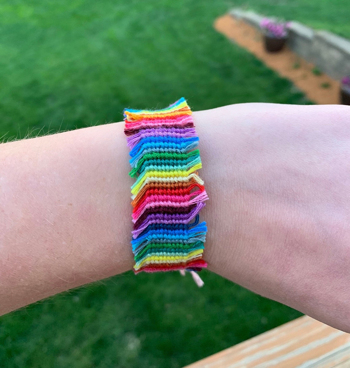 Rag Rug Bracelet Embroidery Floss Bracelet Rainbow Bracelet Etsy