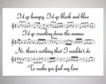 To Make You Feel My Love Etsy