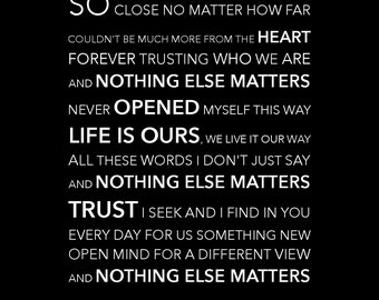 Metallica Lyrics Etsy