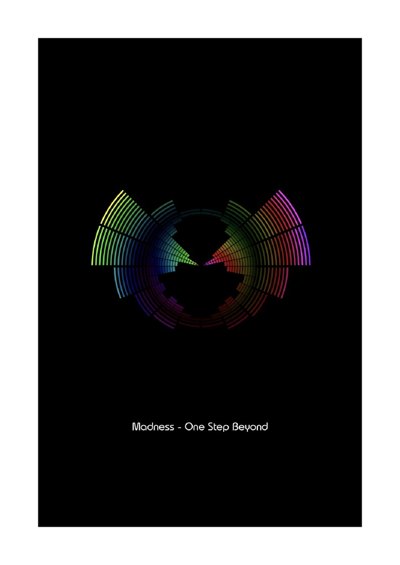 Madness A4 Size One Step Beyond Sound Wave Vector Art Print