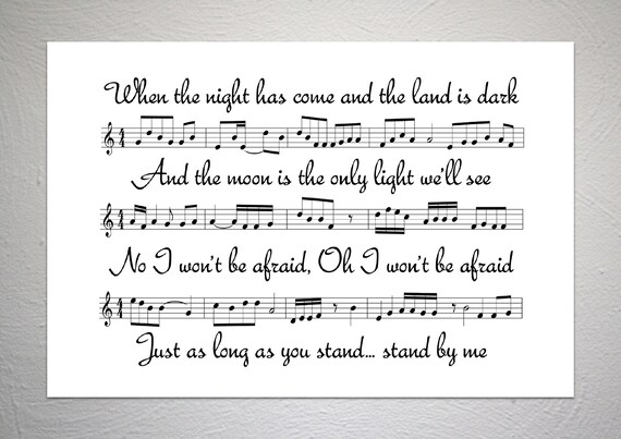 Ben E King Stand By Me Song Sheet Lyric Art Print Etsy Ben E King Stand By Me Song Sheet Lyric Art Print Etsy