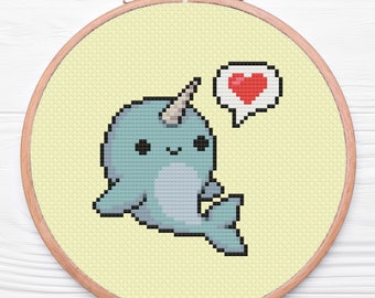 Narwhal | Cross Stitch Pattern PDF Download