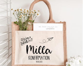 Personalized gift bag with confirmation message