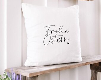 Pillowcase or DIY iron-on transfer "Happy Easter with a small heart" | Pillow | Pillow cover | Easter decoration | Easter