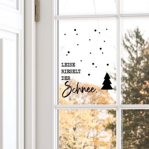 Sticker/Aufkleber  "Leise rieselt der Schnee."  |  Fensterbild |  Weihnachtsdeko |  Schneeflocke
