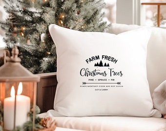 Pillowcase or DIY iron-on picture "Christmas Trees" Christmas | Farmhouse | Country style | Pillow | Cushion cover | Christmas decorations