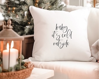 Pillowcase or DIY iron-on picture &quot;Baby it&#39;s cold outside&quot; Christmas | Pillow | Cushion cover | Living room | Christmas decoration