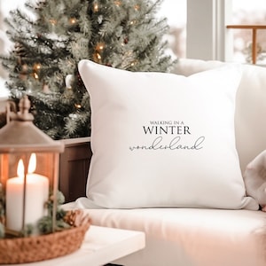 Pillowcase or DIY iron-on picture "Walking in a winter wonderland" Farmhouse | Cushion cover | Living room | bedroom