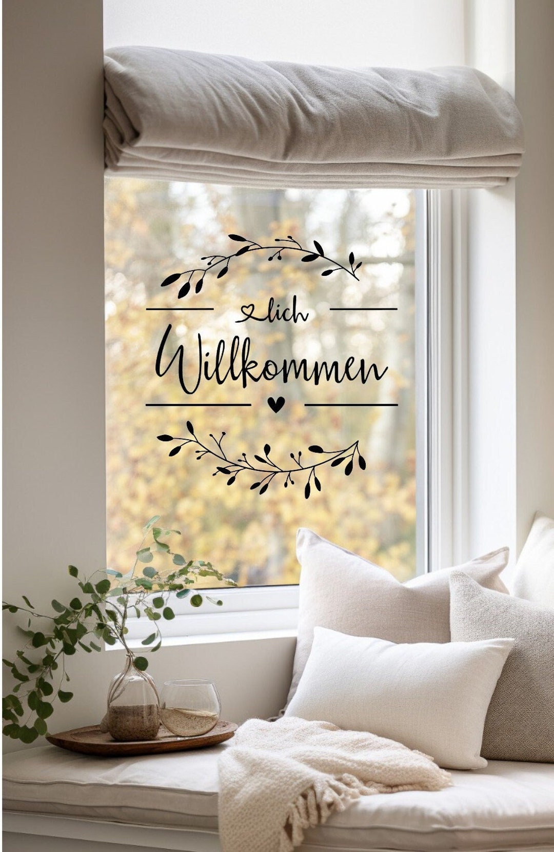 Sticker / Decal welcome Wreath Window Picture Welcome Entrance Door Mirror  Wall Sticker 