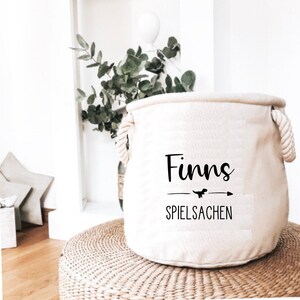 Personalized storage basket for toys with desired name and motif image 2