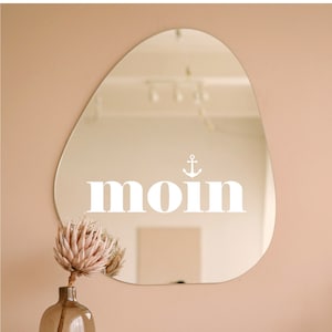 Sticker/Aufkleber  "moin mit Anker"  in verschiedenen Größen Spiegel | Message  | Statement |