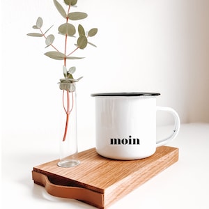 Enamel cup / mug "moin" coffee cup | Coffee | gift | coffee lover