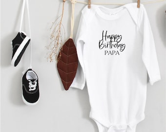 Long-sleeved baby body "Happy Birthday PAPA with a small heart" | Romper | Newborn | gift | babies | birthday present