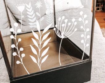 Sticker / Decal 2x5 Grasses, Flowers, Floral Botany, Eucalyptus | Flowers | Window picture | Mirror | Door