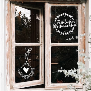 Sticker / Aufkleber  " Kranz  Fröhliche Weihnachten  "