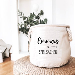 Personalized storage basket for toys with desired name and motif image 1